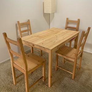 Dining table and chairs